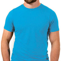 50% OFF AFTER CODE NEWFALL: Bright Aqua Blue Cotton Classic Short Sleeve Tee - Made In USA