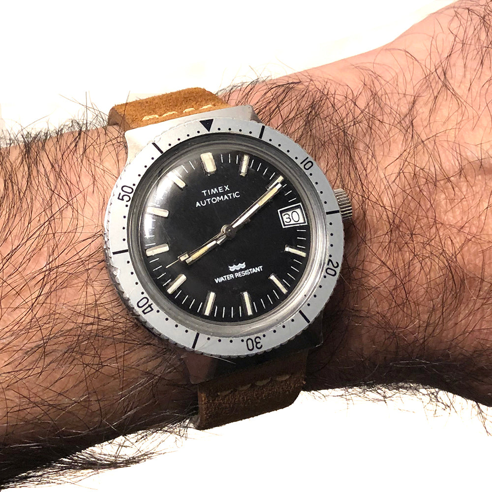 Vintage 1980 Timex Diver Style with Date Keeper Automatic Watch