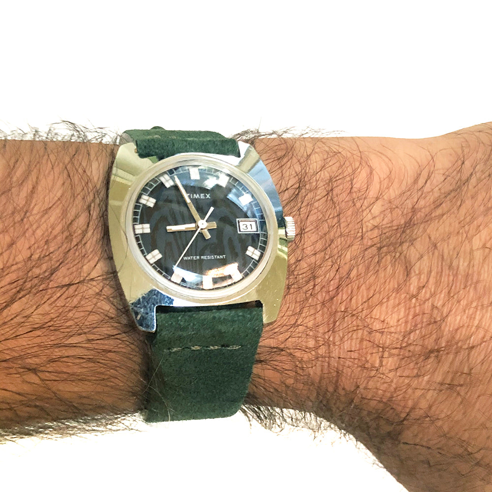 Vintage 1976 Timex Blue & Green Automatic Watch