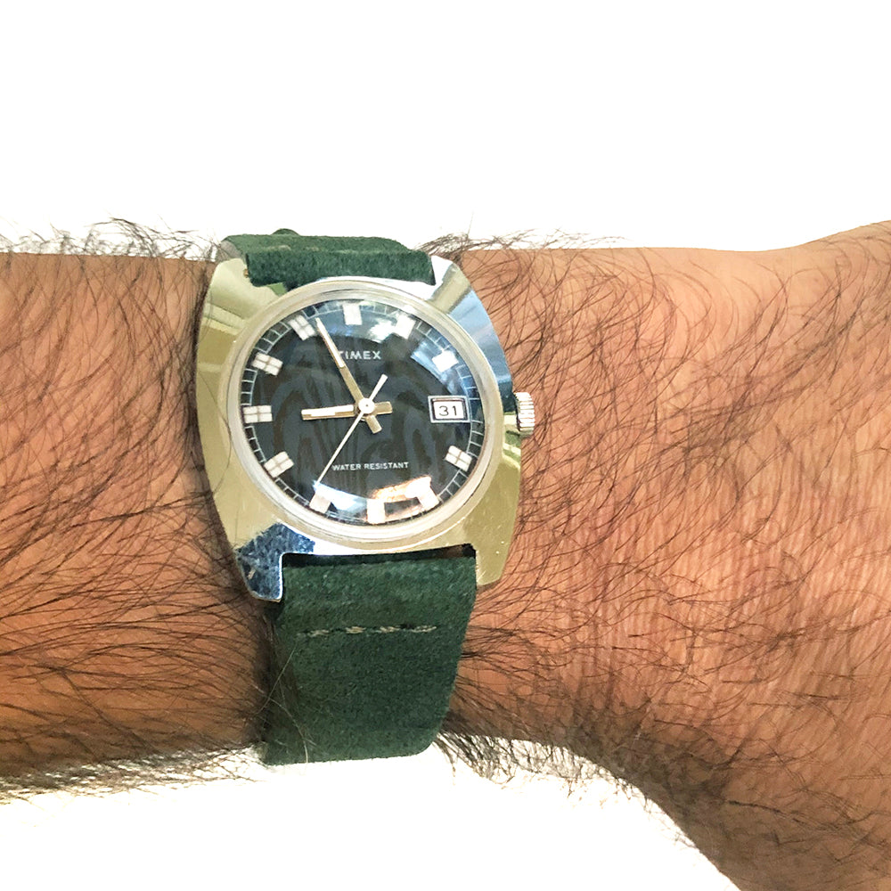 Vintage 1976 Timex Blue & Green Automatic Watch