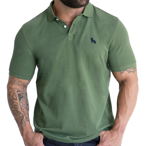 Green Cotton Polo Shirt Full Sleeve, XL - 44