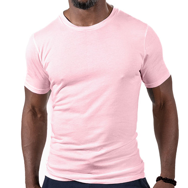 Soft Baby Pink Cotton Classic Short Sleeve Tee - Made In USA