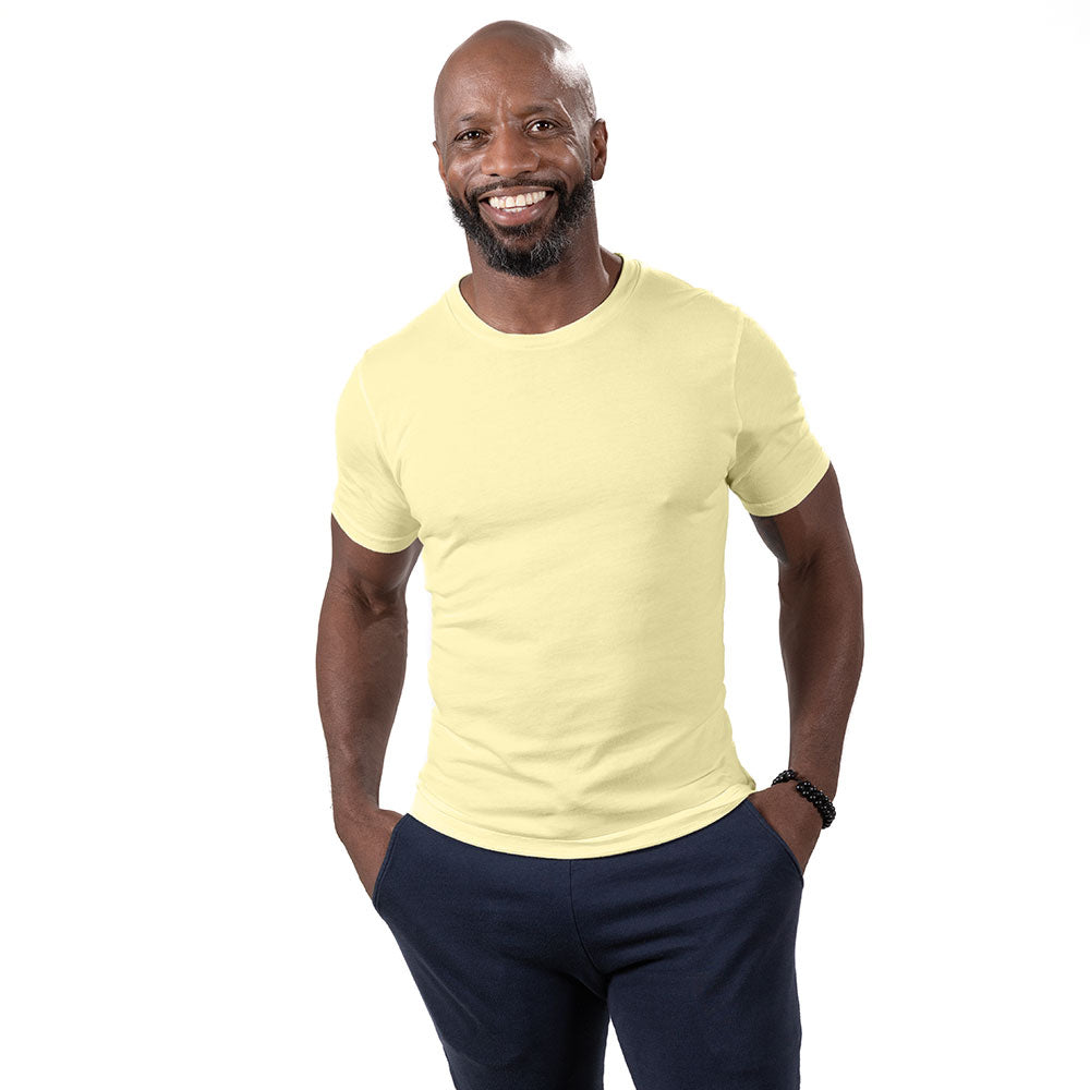 Soft Yellow Cotton Classic Short Sleeve Tee - Made In USA