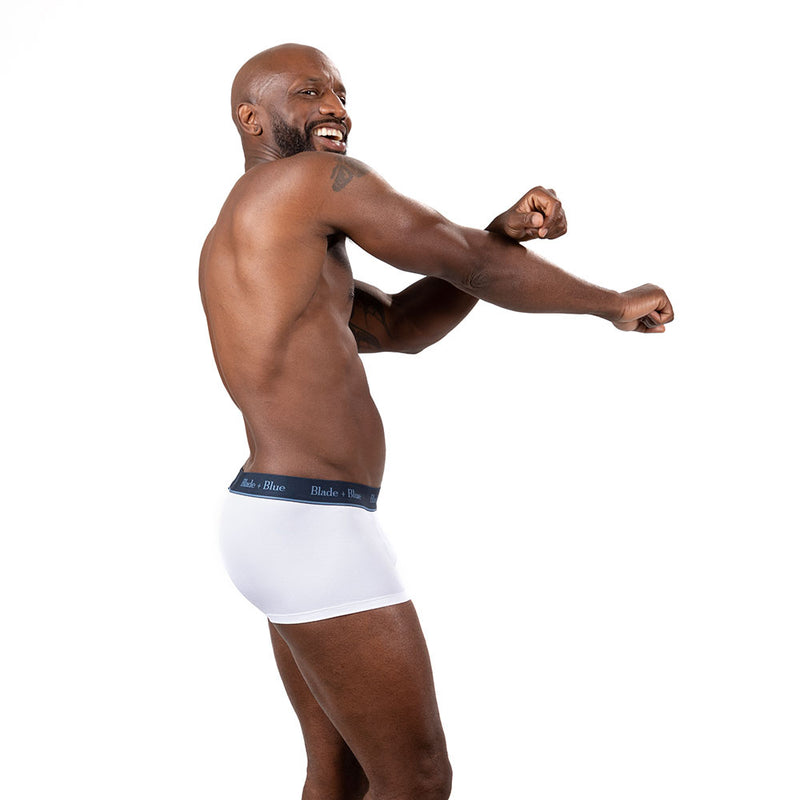 White Active Mesh Short Trunk Underwear - Made In USA