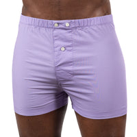 "BILLY" - Solid Lavender Purple Slim-Cut Boxer Short - Made In USA