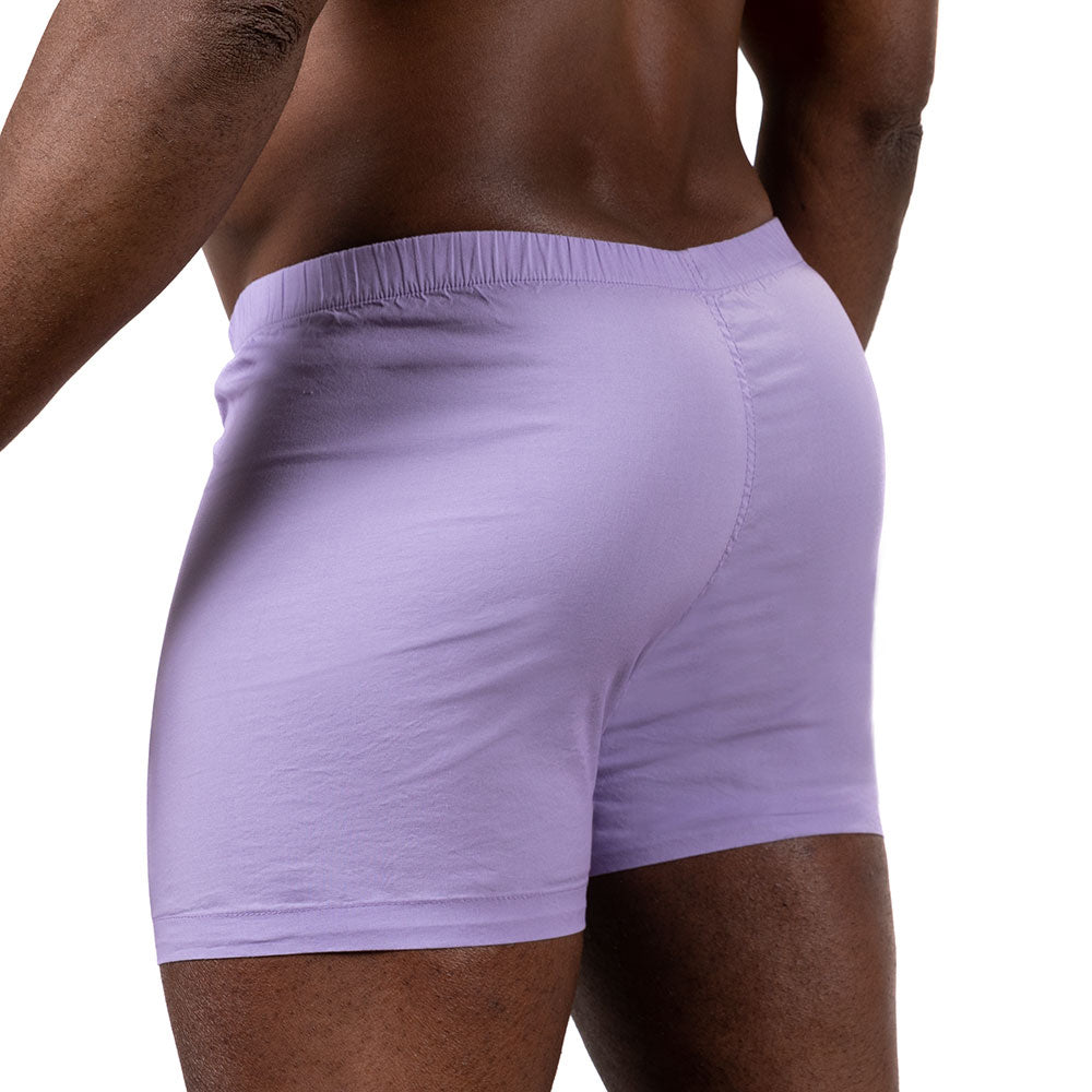 "BILLY" - Solid Lavender Purple Slim-Cut Boxer Short - Made In USA
