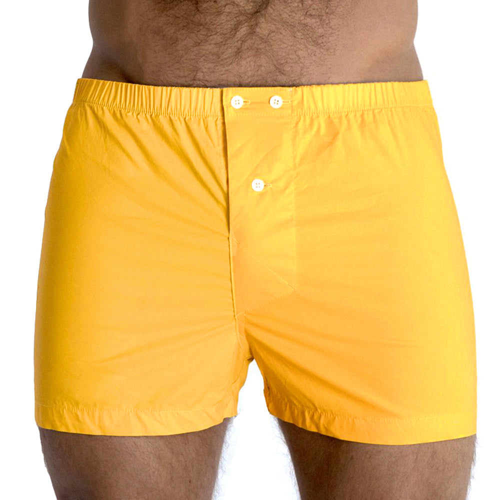 "RENATO" - Solid Gold Slim-Cut Boxer Short - Made In USA