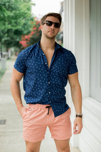 40% OFF AFTER CODE: WOW25 "The Paradise Short" in Pink Stretch Twill - Made In USA