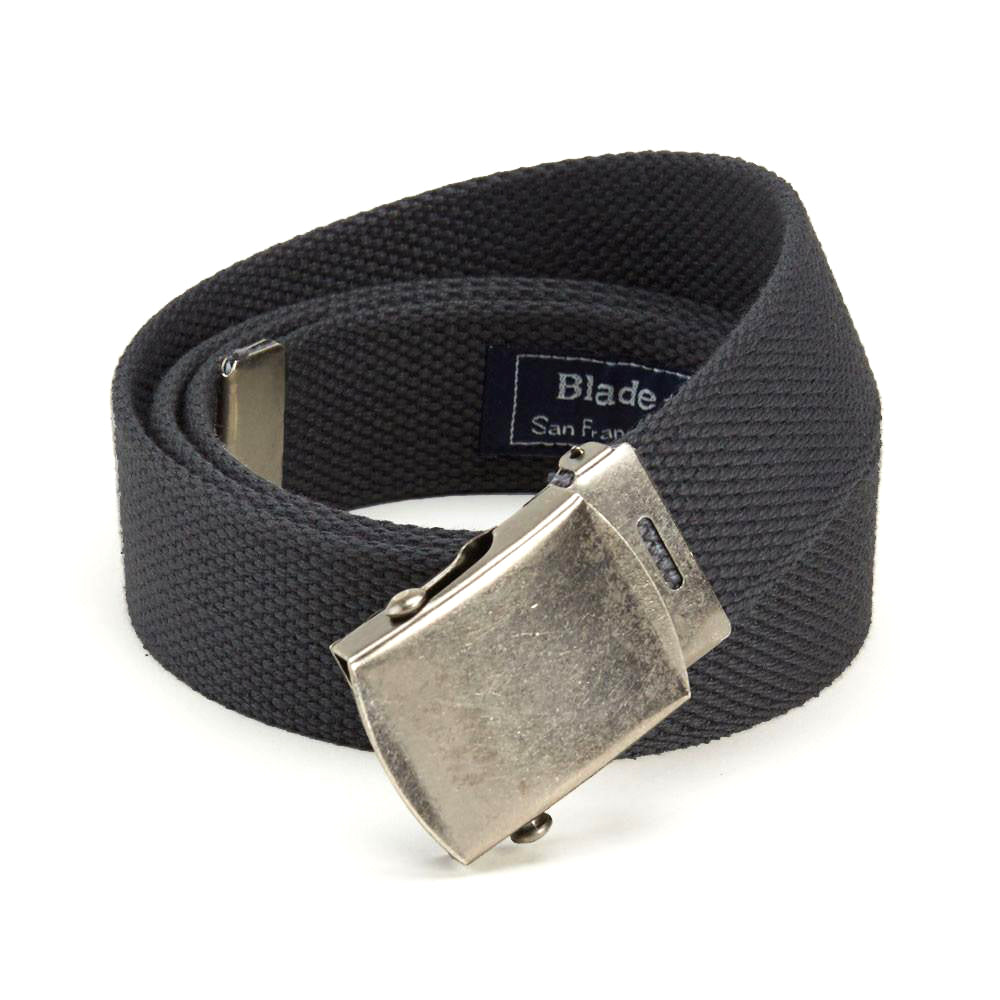 Black Cotton Web Military Belt - Made In USA