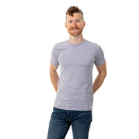 Heather Grey Cotton Classic Short Sleeve Tee - Made In USA