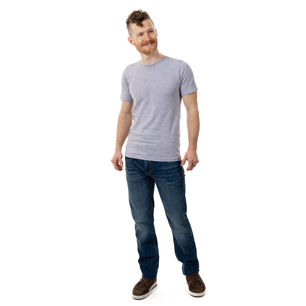 Heather Grey Cotton Classic Short Sleeve Tee - Made In USA