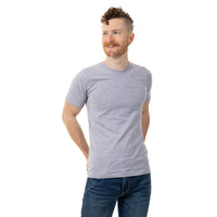 Heather Grey Cotton Classic Short Sleeve Tee - Made In USA
