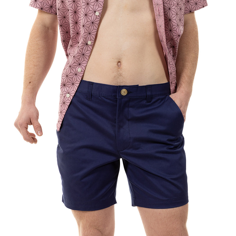 30% OFF THIS WEEKEND AFTER CODE NEW FALL: Bright Navy Blue Cotton Stretch Twill Shorts - Made in USA