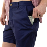 30% OFF THIS WEEKEND AFTER CODE NEW FALL: Bright Navy Blue Cotton Stretch Twill Shorts - Made in USA