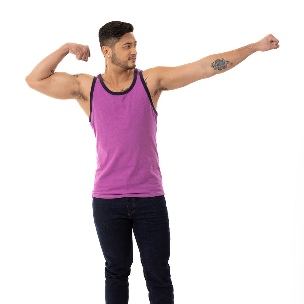 Luscious Purple Tri-Blend Varsity Tank Top - Made In USA