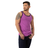 Luscious Purple Tri-Blend Varsity Tank Top - Made In USA