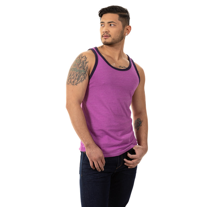 Luscious Purple Tri-Blend Varsity Tank Top - Made In USA