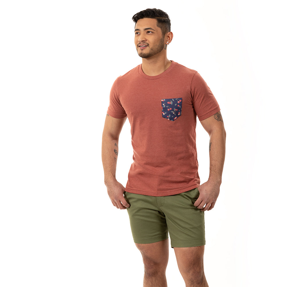 Olive Cotton Stretch Twill Shorts - Made in USA