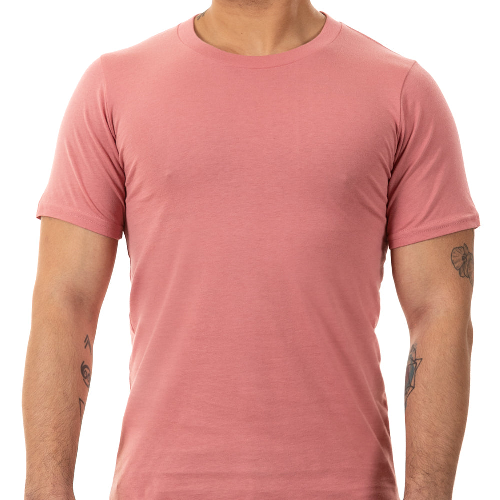 50% OFF AFTER CODE NEW FALL: Pink Rose Cotton Classic Short Sleeve Tee - Made In USA