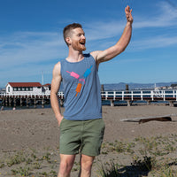 Provincetown Faded Blue Creamsicle "Circle Fun" Sleeveless Tank