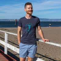 50% OFF AFTER CODE NEWFALL: Provincetown Navy Blue Lounging Merman Tee - Made In USA