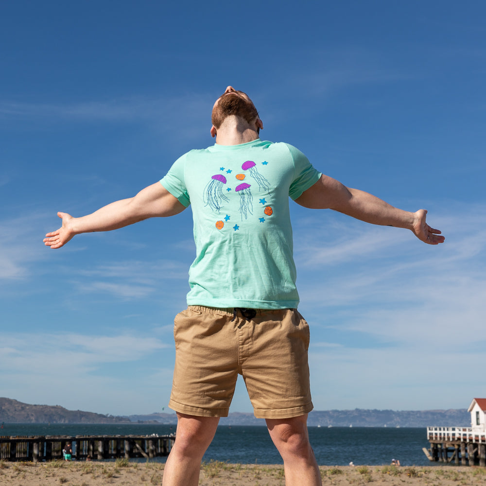 Provincetown Mint Green Floating Jellyfish Tee