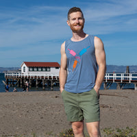 Provincetown Faded Blue Creamsicle "Circle Fun" Sleeveless Tank