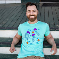Provincetown Mint Green Floating Jellyfish Tee