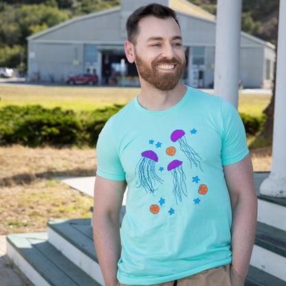 Provincetown Mint Green Floating Jellyfish Tee