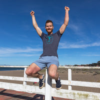 50% OFF AFTER CODE NEWFALL: Provincetown Navy Blue Lounging Merman Tee - Made In USA