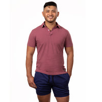 60% OFF AFTER CODE NEWFALL: Washed Burgundy Cotton Jersey Polo