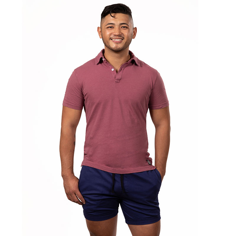 75% OFF AFTER CODE: WOW25 Washed Burgundy Cotton Jersey Polo