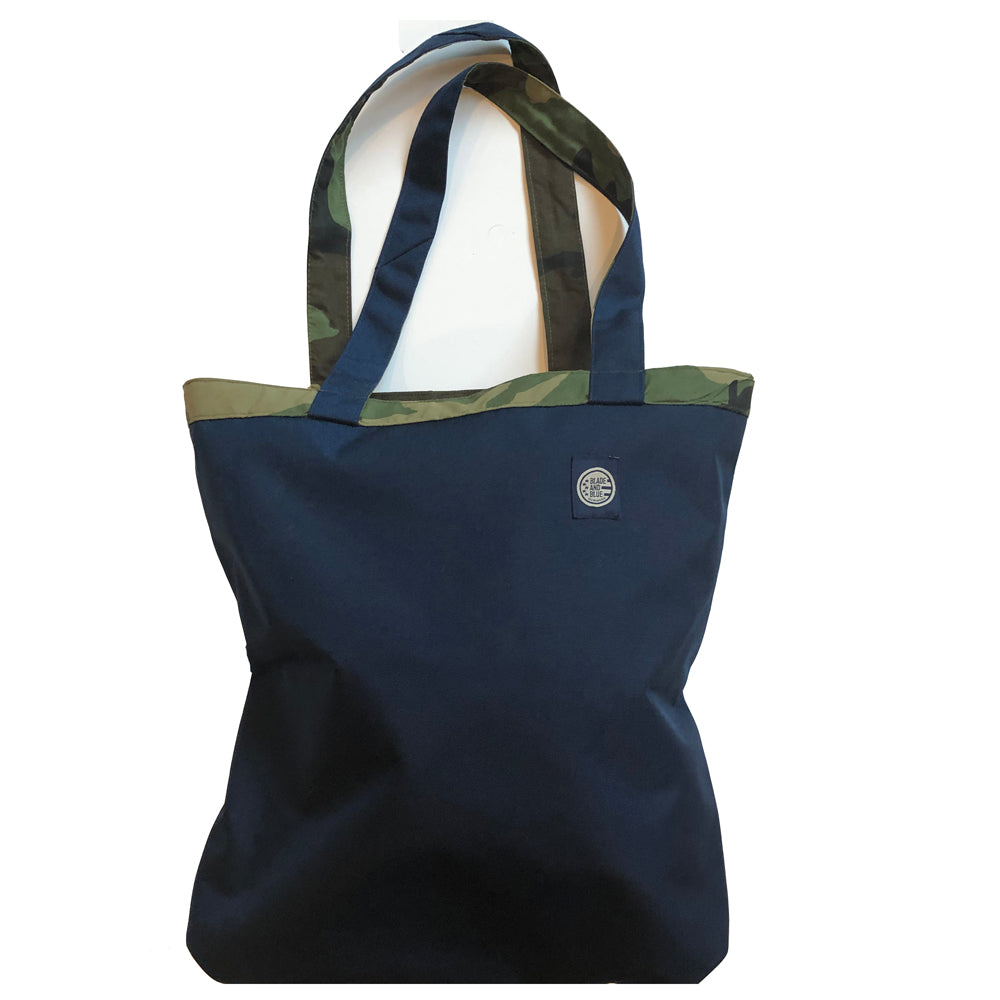 Royal Blue & Green Camouflage Reversible Mini Tote Bag