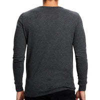 Charcoal Heather Long Sleeve Baby Thermal Tee - Made in USA
