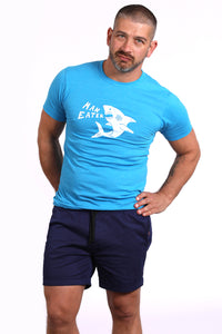 Provincetown Aqua 'ManEater' Shark Tee