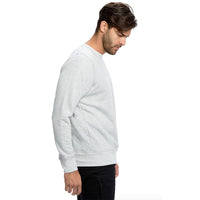 White Heather French Terry Varsity Crewneck Sweatshirt - Made in USA
