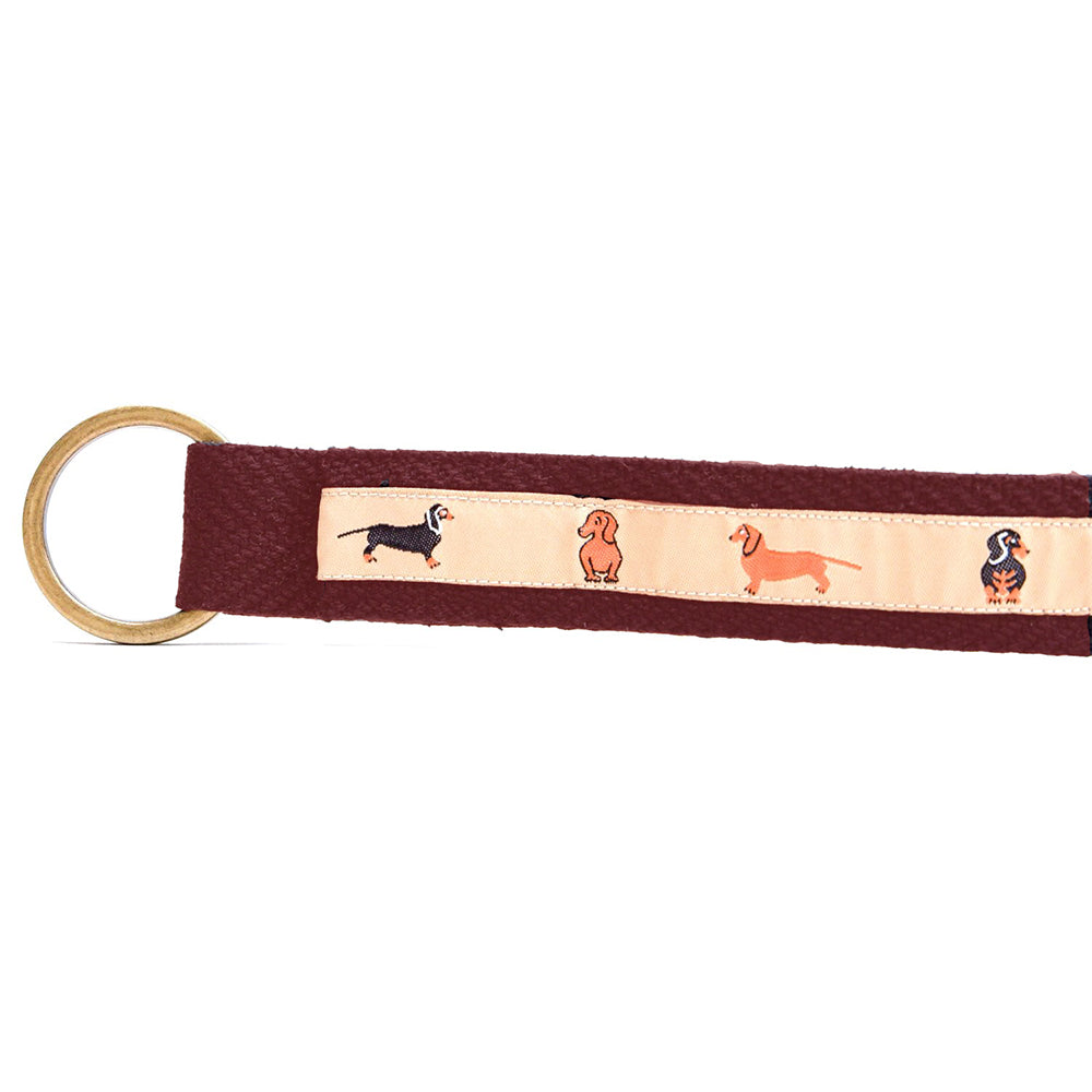 Burgundy Dachshund Belt by OneMagnificentBeast - Made In USA (One Piece Size L Available)