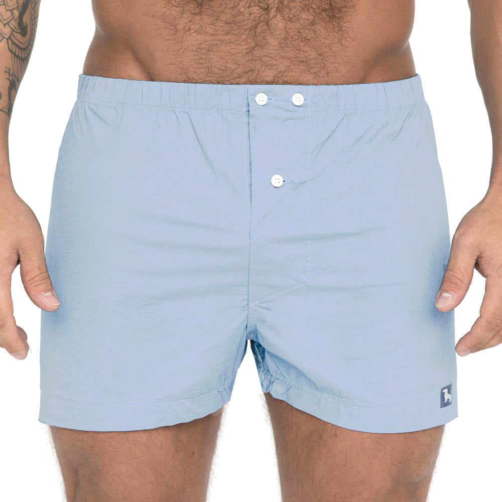 "DAX" - Barely-There Blue Slim-Cut Boxer Short - Made In USA