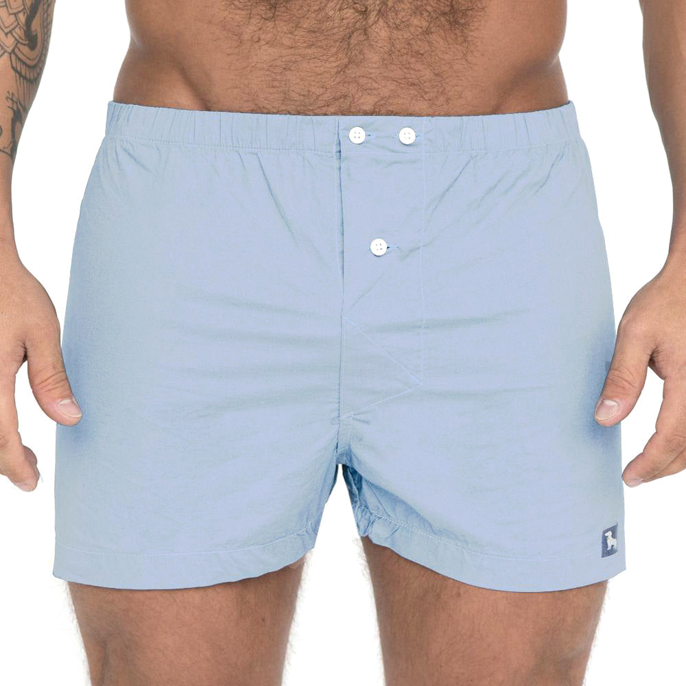 "DAX" - Barely-There Blue Slim-Cut Boxer Short - Made In USA