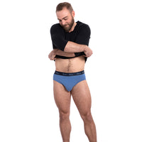 Steel Blue Low Rise Brief Underwear - Made In USA