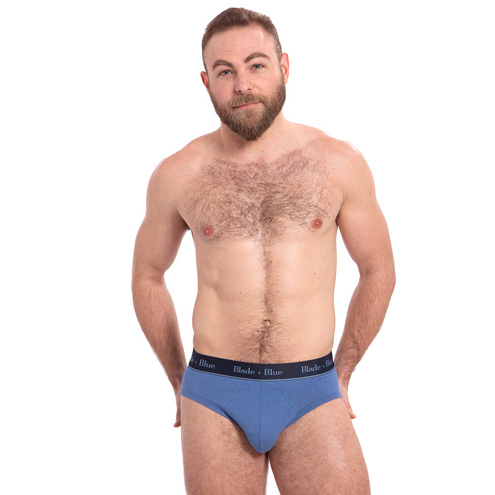 Steel Blue Low Rise Brief Underwear - Made In USA