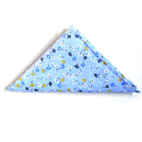 Light Blue & Gold Ditsy Floral Cotton Pocket Square