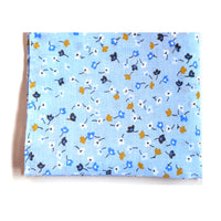 Light Blue & Gold Ditsy Floral Cotton Pocket Square