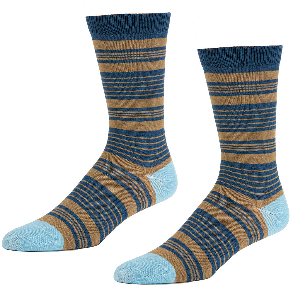 Navy & Mushroom Variegated Stripe Socks