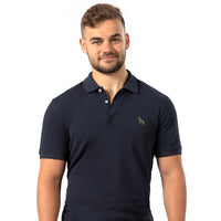 Navy Blue Cotton Pique Polo