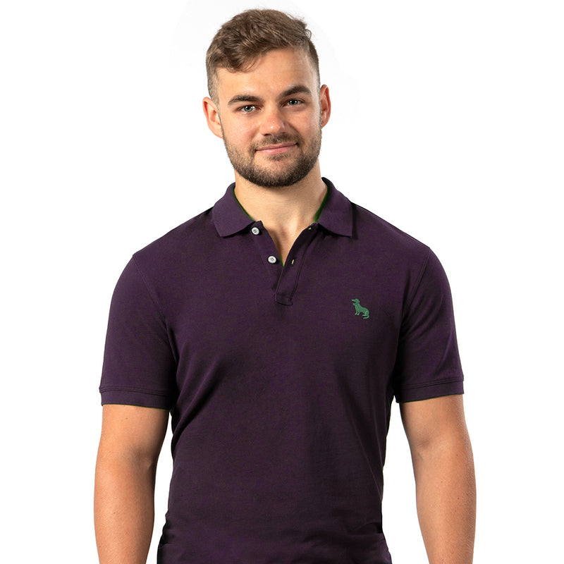 50% OFF AFTER CODE: WOW25 Purple Cotton Pique Polo Shirt