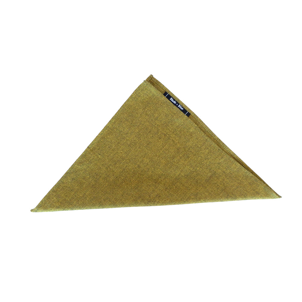 Citron Green Melange Solid Cotton Pocket Square