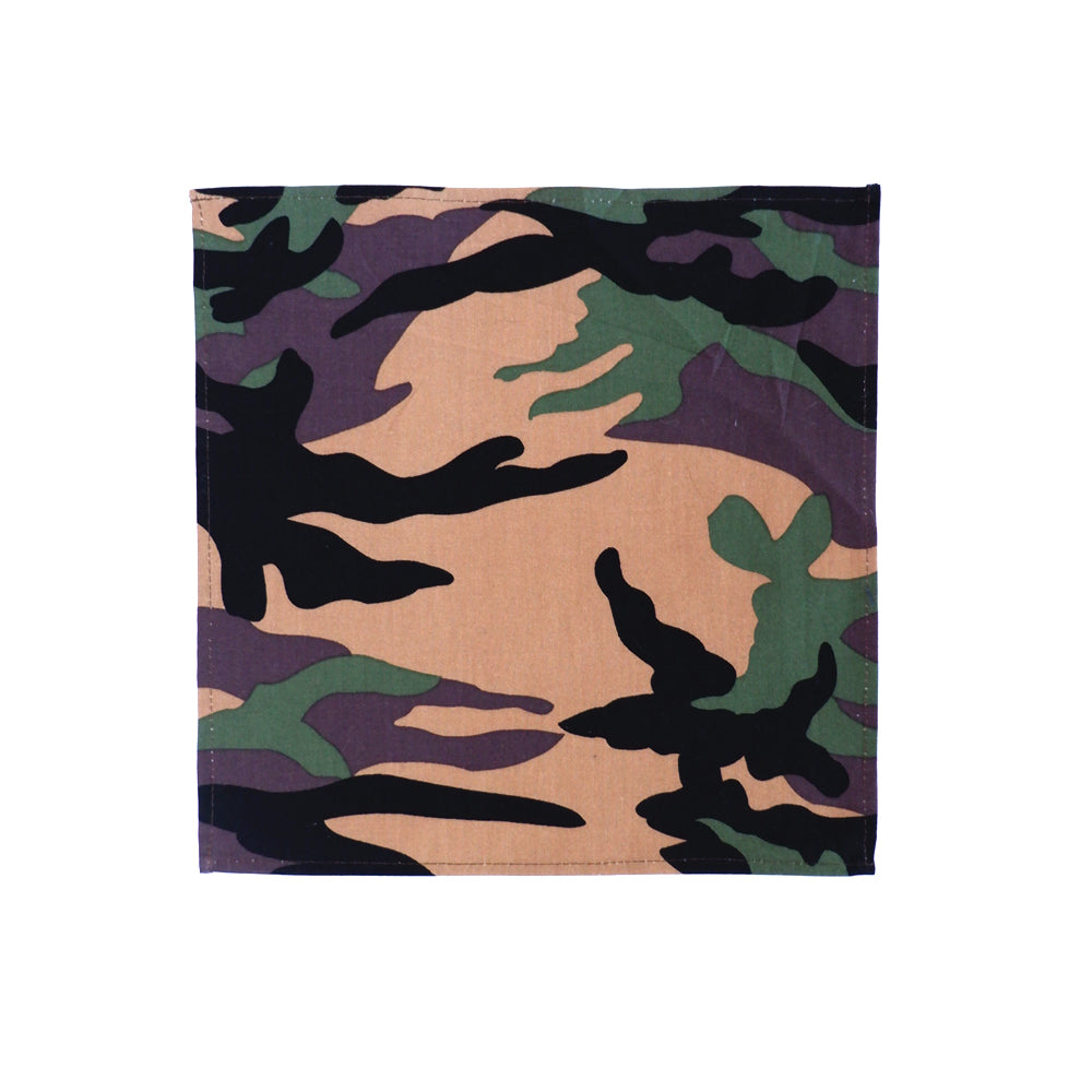 Green Camouflage Print Pocket Square