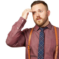 40% OFF AFTER CODE NEWFALL: Natural Tan Leather Buckle Skinny Suspenders