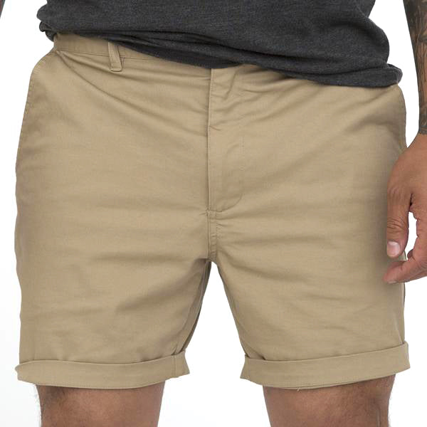 30% OFF THIS WEEKEND AFTER CODE NEW FALL: Khaki Cotton Stretch Twill Shorts - Made In USA